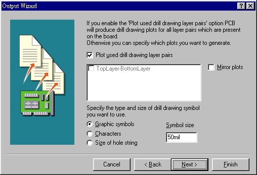 輸出文件精靈再詢問是否要建立鉆孔文件，以及導孔文件？