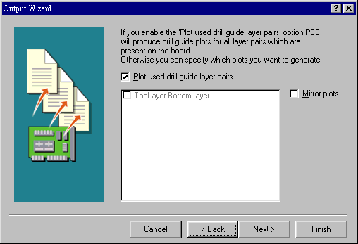 內定值為設計為頂層與底層要鉆孔文件，且為50mil大小的圖形