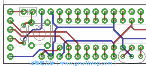 4.2. 然后在電路板的背面進行布線。